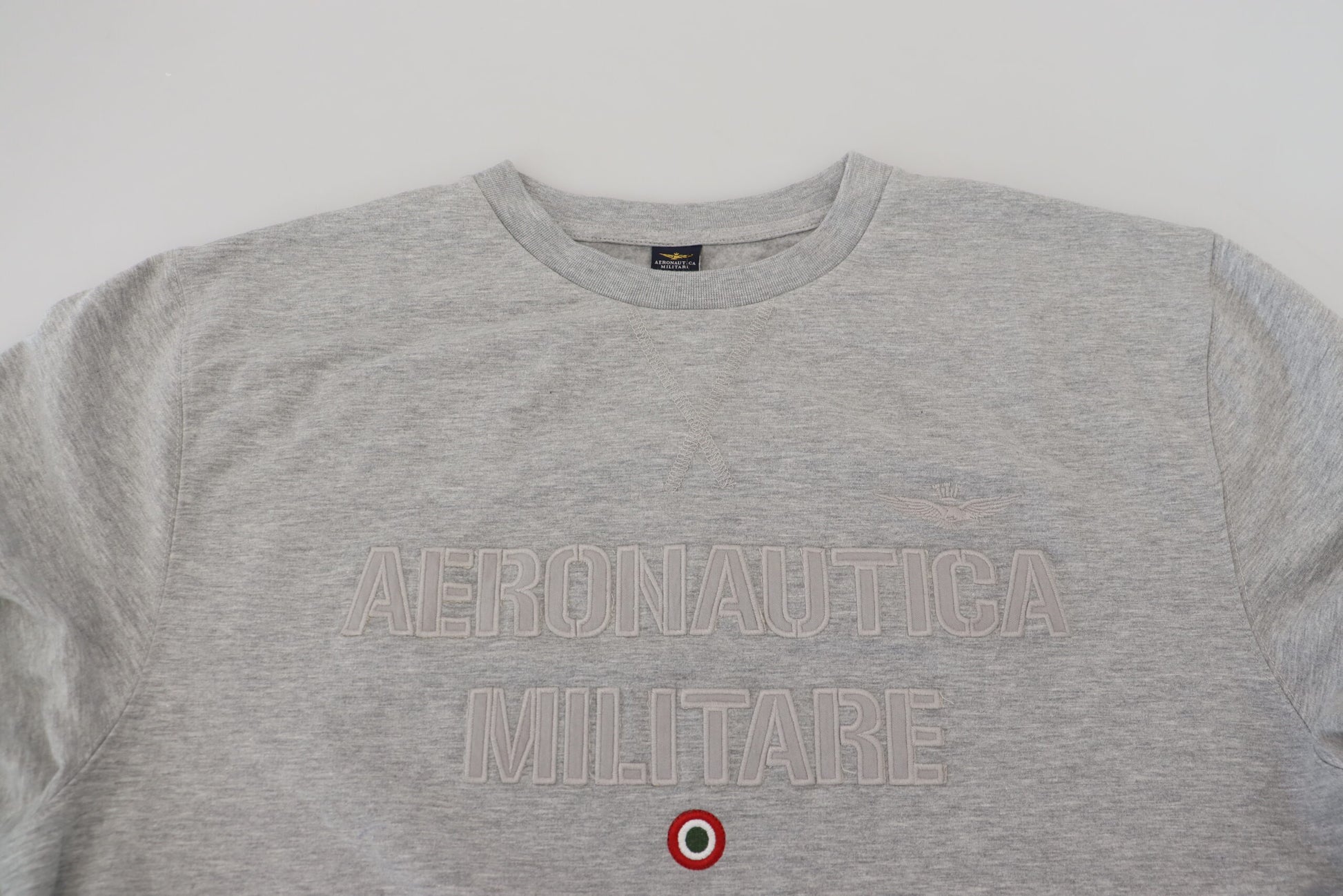 Gray Men Pullover Sweatshirt Sweater - Designed by Aeronautica Militare Available to Buy at a Discounted Price on Moon Behind The Hill Online Designer Discount Store