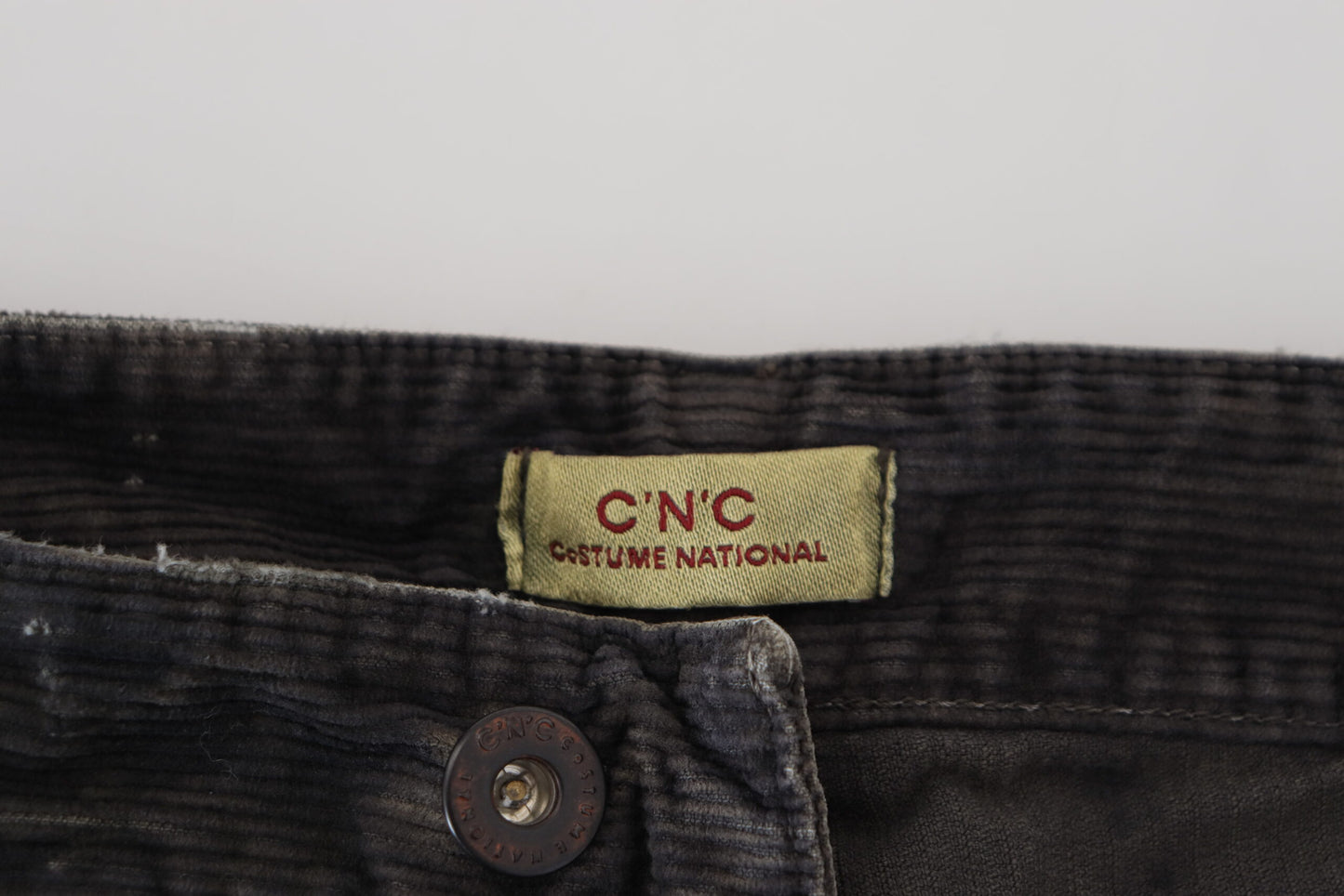 Costume National Gray Cotton Corduroy Men Casual Jeans - Designed by Costume National Available to Buy at a Discounted Price on Moon Behind The Hill Online Designer Discount Store