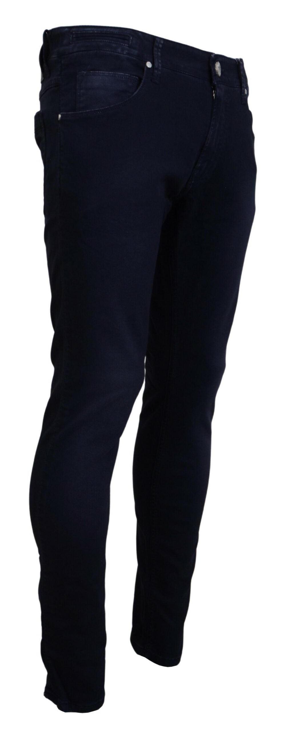 Acht Blue Cotton Tapered Slim Fit Men Casual Denim Jeans - Designed by Acht Available to Buy at a Discounted Price on Moon Behind The Hill Online Designer Discount Store