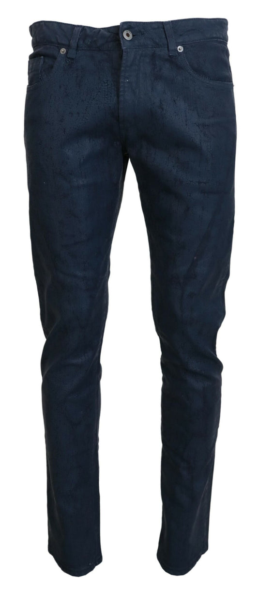 Exte Blue Cotton Tapered Slim Fit Men Casual Denim Jeans - Designed by Exte Available to Buy at a Discounted Price on Moon Behind The Hill Online Designer Discount Store