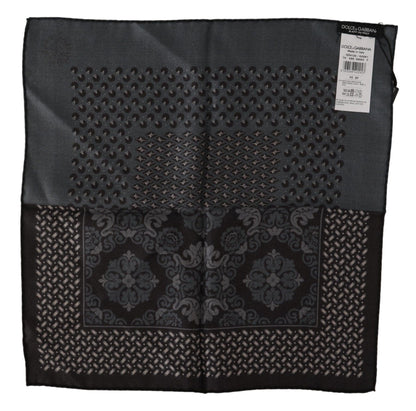 Dolce & Gabbana Multicolor Patterned Silk Pocket Square Handkerchief - Designed by Dolce & Gabbana Available to Buy at a Discounted Price on Moon Behind The Hill Online Designer Discount Stor