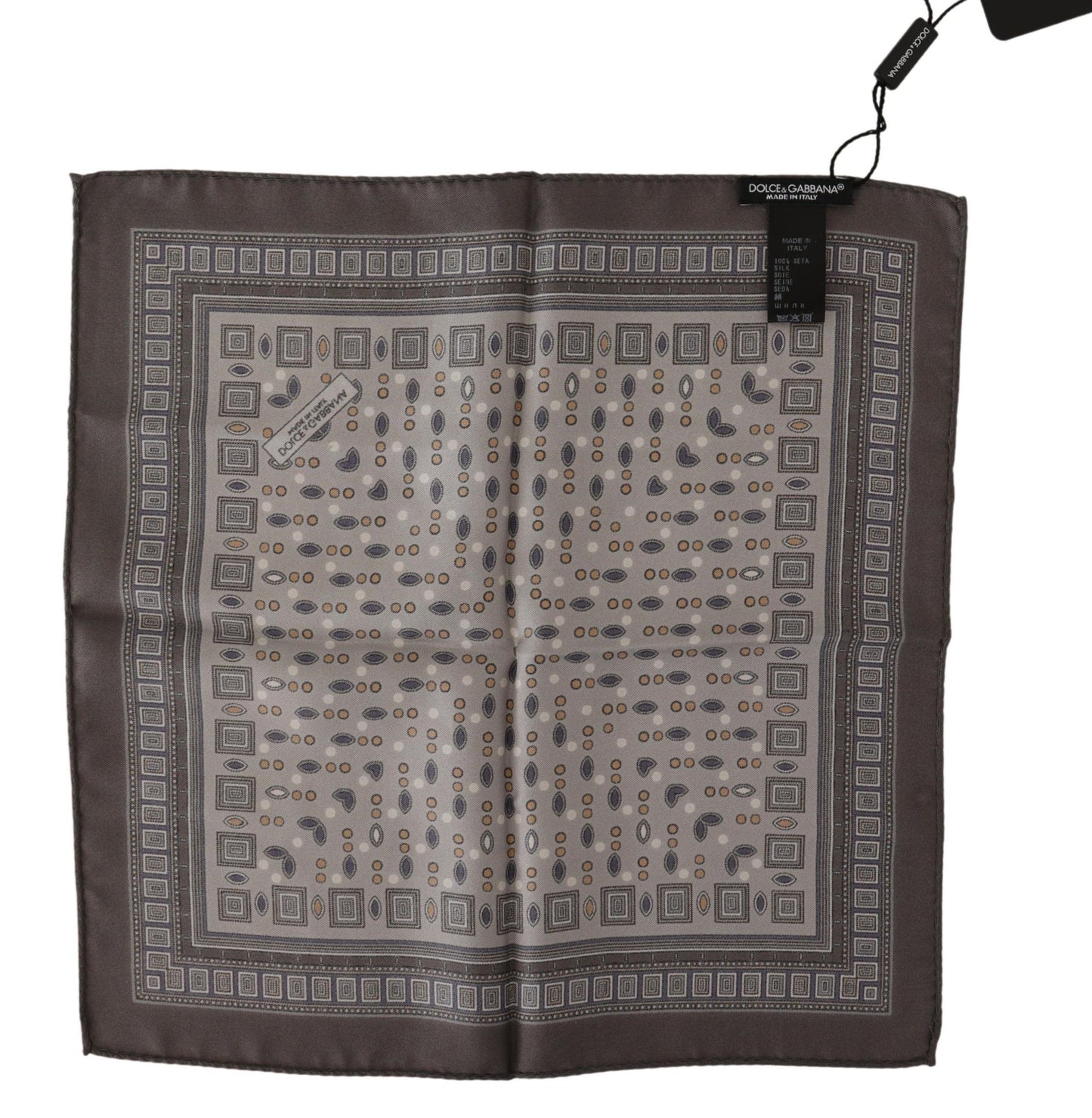 Brown Silk Pocket Square Handkerchief Scarf - Designed by Dolce & Gabbana Available to Buy at a Discounted Price on Moon Behind The Hill Online Designer Discount Store