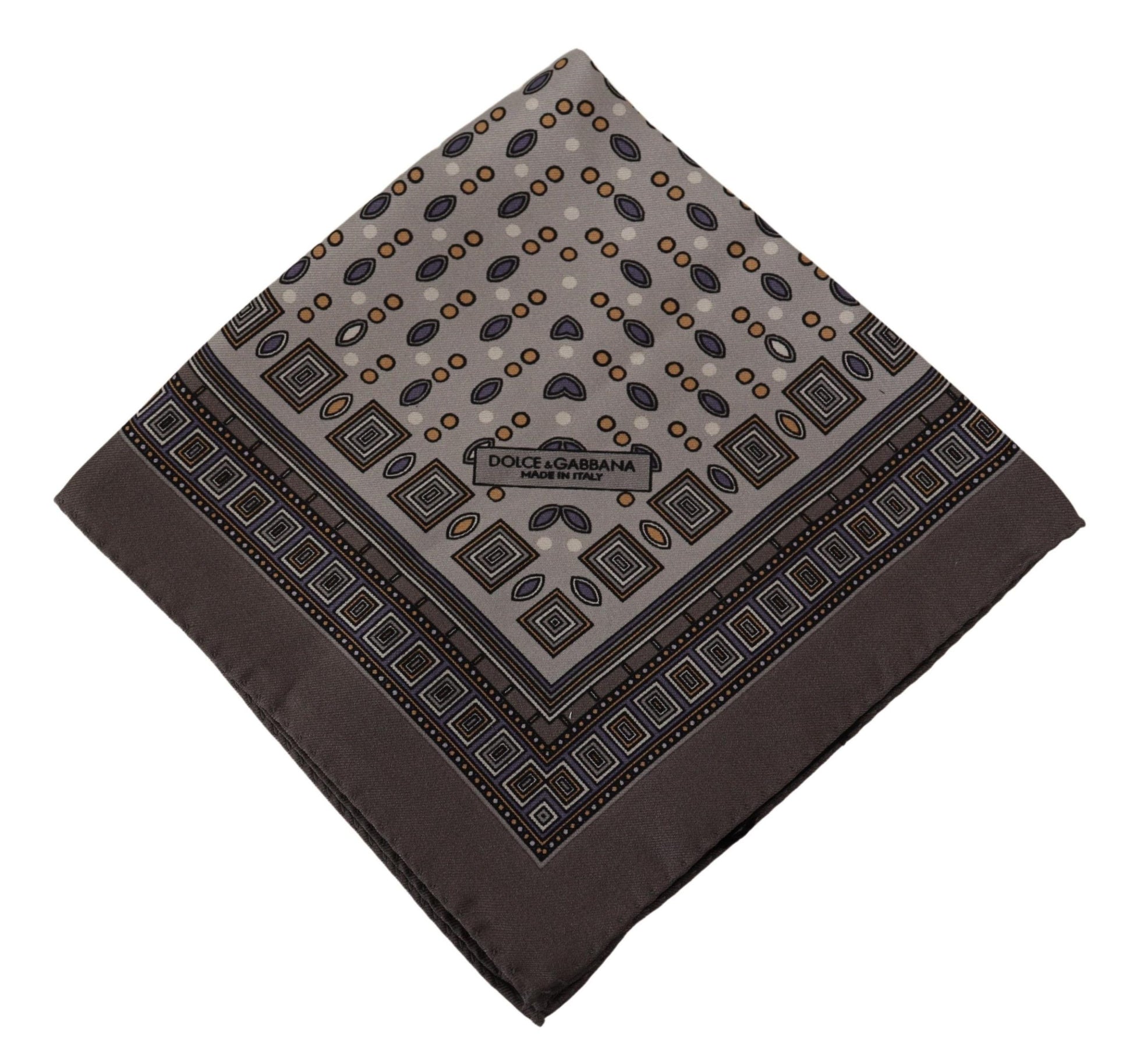 Brown Silk Pocket Square Handkerchief Scarf - Designed by Dolce & Gabbana Available to Buy at a Discounted Price on Moon Behind The Hill Online Designer Discount Store