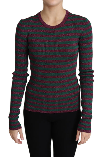 Multicolour Stripes Crew Neck Pullover Sweater