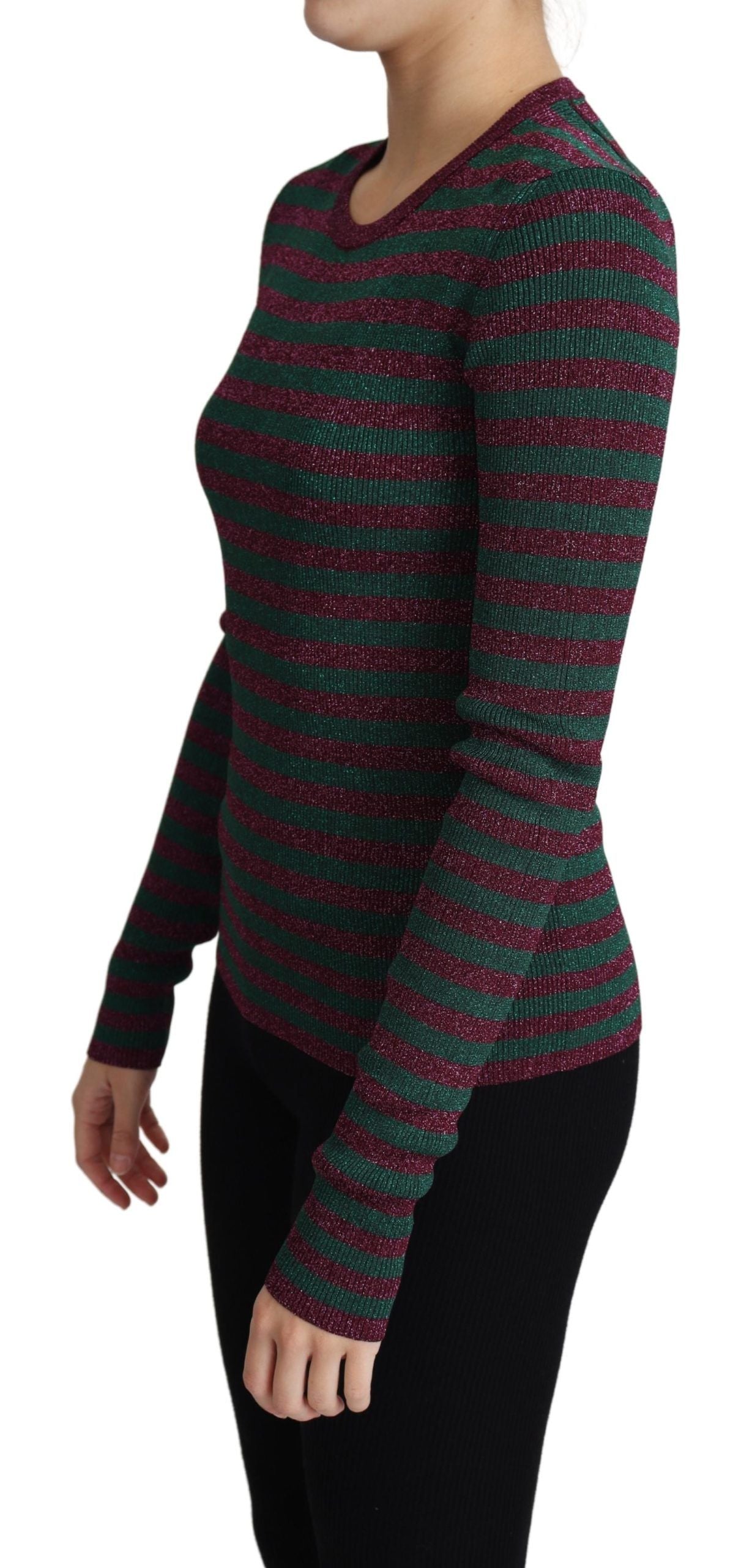 Multicolour Stripes Crew Neck Pullover Sweater