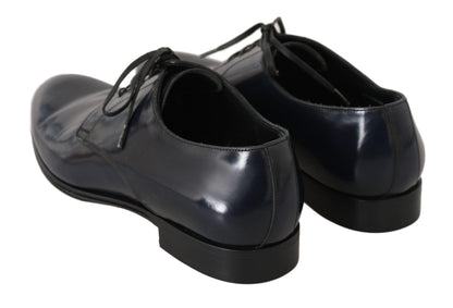 Blue Leather Dress Derby Formal Mens Shoes - Designed by Dolce & Gabbana Available to Buy at a Discounted Price on Moon Behind The Hill Online Designer Discount Store