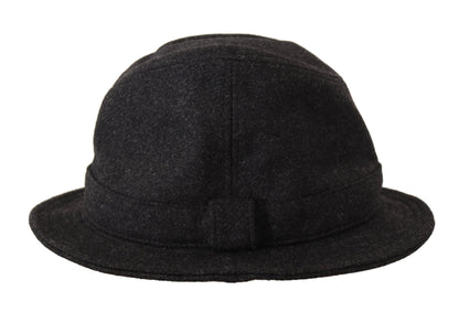 Gray Virgin Wool Logo Fedora Trilby Cappello Hat - Designed by Dolce & Gabbana Available to Buy at a Discounted Price on Moon Behind The Hill Online Designer Discount Store