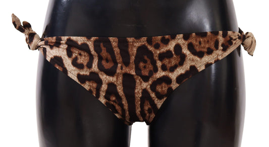 Bikini Bottom Brown Leopard Print Swimsuit Swimwear - Designed by Dolce & Gabbana Available to Buy at a Discounted Price on Moon Behind The Hill Online Designer Discount Store
