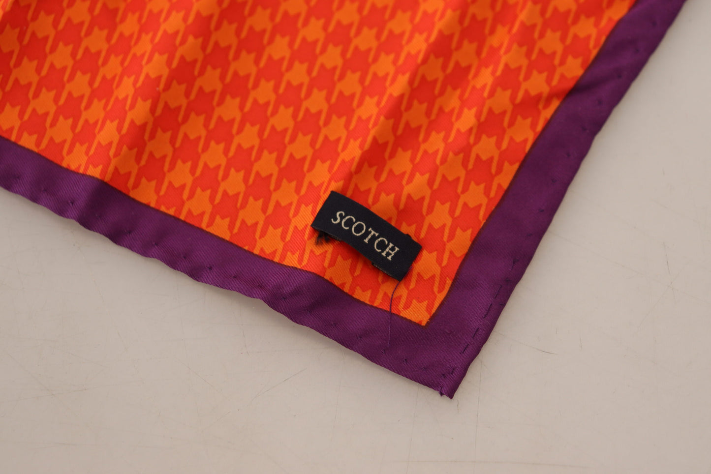 Orange Purple Silk Square Handkerchief Scarf