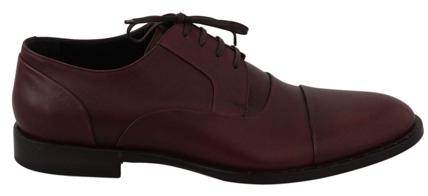 Red Bordeaux Leather Derby Formal Shoes designed by Dolce & Gabbana available from Moon Behind The Hill's Men's Footwear range