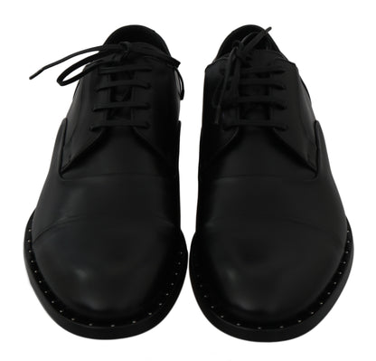 Black Leather Derby Formal Shoes - Designed by Dolce & Gabbana Available to Buy at a Discounted Price on Moon Behind The Hill Online Designer Discount Store