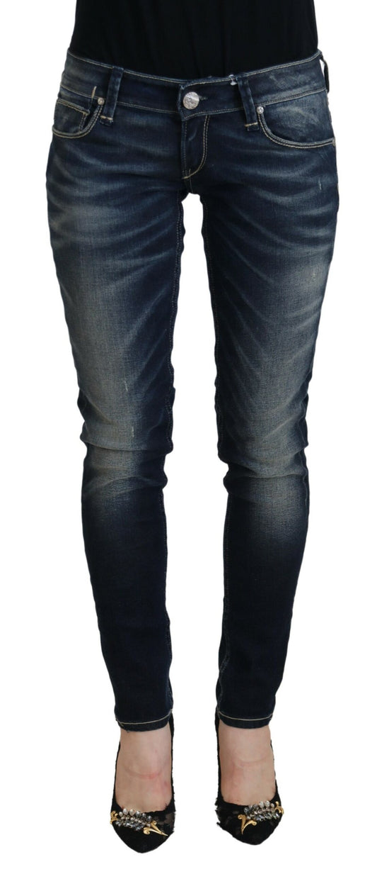 Acht Blue Washed Cotton Slim Fit Women Denim Jeans - Designed by Acht Available to Buy at a Discounted Price on Moon Behind The Hill Online Designer Discount Store