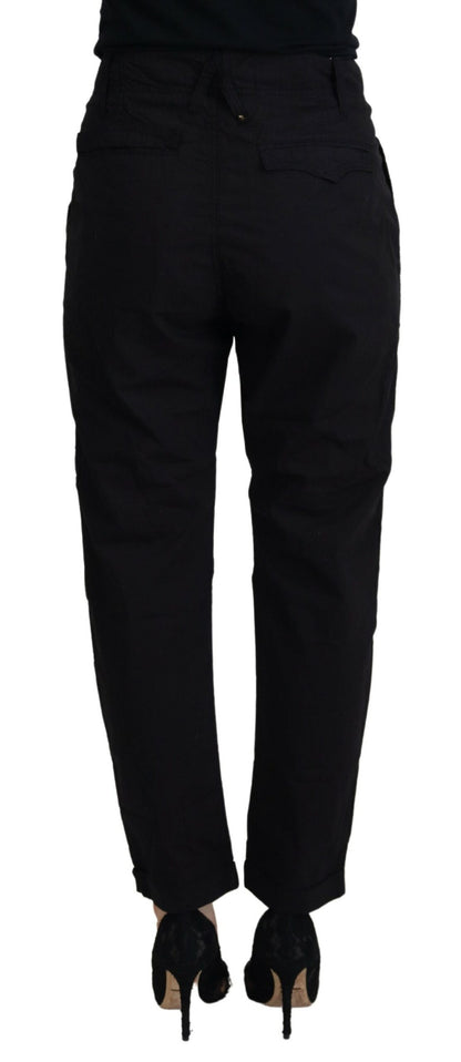 Cycle Black Cotton Baggy High Waist Women Pants - Designed by CYCLE Available to Buy at a Discounted Price on Moon Behind The Hill Online Designer Discount Store