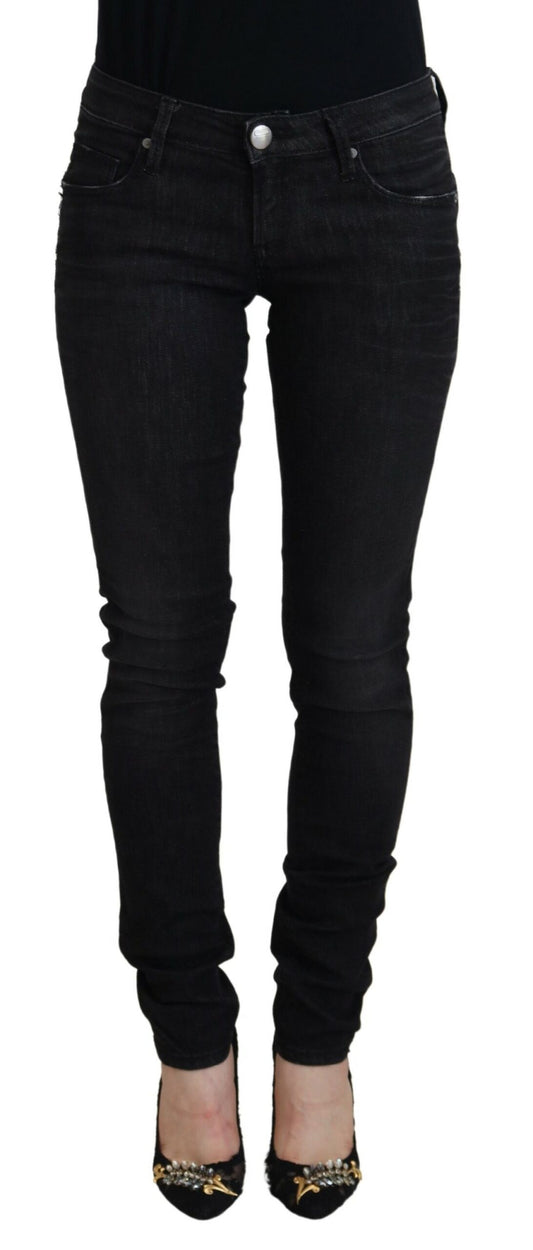 Acht Black Cotton Slim Fit Women Casual Denim Jeans - Designed by Acht Available to Buy at a Discounted Price on Moon Behind The Hill Online Designer Discount Store