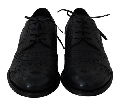 Dolce & Gabbana Blue Leather Wingtip Oxford Dress  Shoes - Designed by Dolce & Gabbana Available to Buy at a Discounted Price on Moon Behind The Hill Online Designer Discount Store