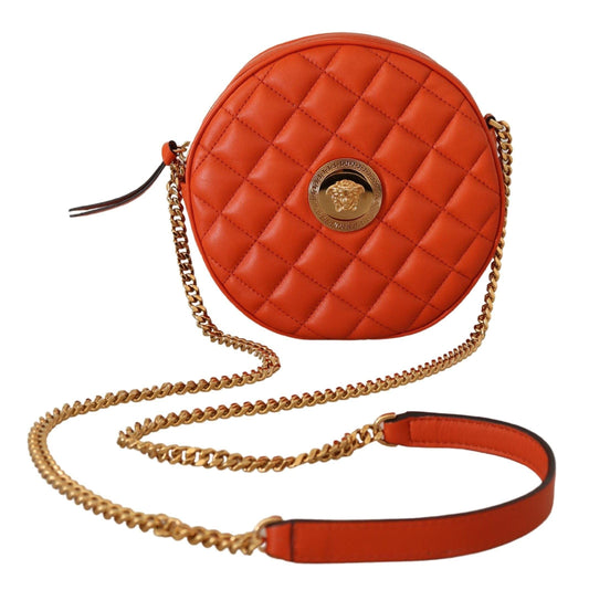 Versace Red Nappa Leather Medusa Round Crossbody Bag designed by Versace available from Moon Behind The Hill 's Handbags, Wallets & Cases > Handbags > Womens range