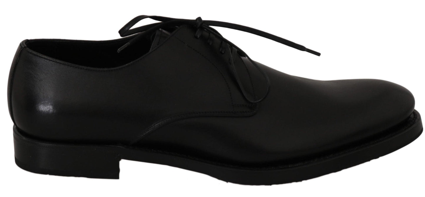 Dolce & Gabbana Black Leather Derby Formal Dress Shoes - Designed by Dolce & Gabbana Available to Buy at a Discounted Price on Moon Behind The Hill Online Designer Discount Store