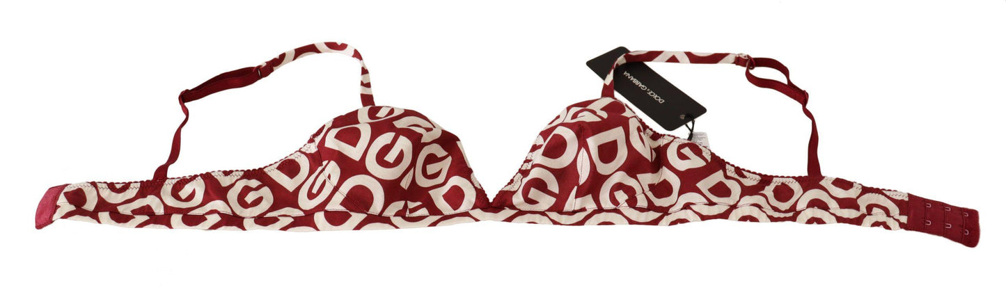 Red White DG Print Non Wire Cotton Bra Underwear designed by Dolce & Gabbana available from Moon Behind The Hill 's Clothing > Swimwear > Womens range