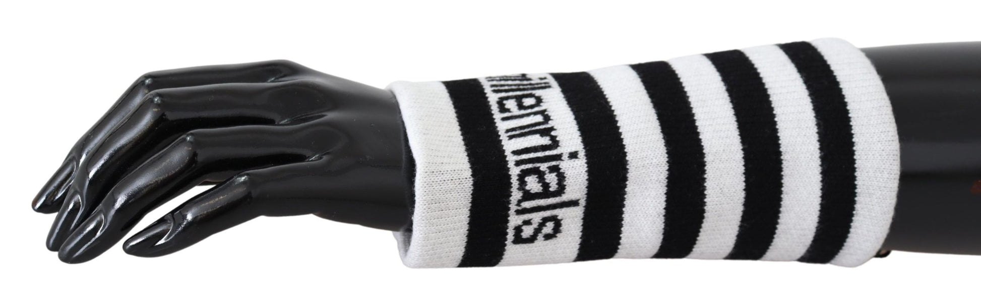 Black White Wool DGMillennials Wristband Wrap - Designed by Dolce & Gabbana Available to Buy at a Discounted Price on Moon Behind The Hill Online Designer Discount Store