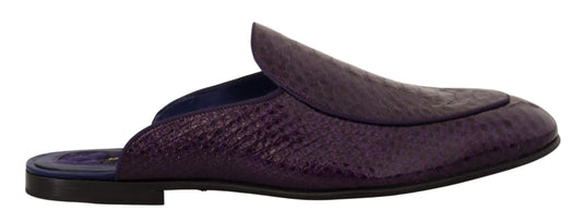 Purple Exotic Leather Flats Slides Shoes designed by Dolce & Gabbana available from Moon Behind The Hill 's Shoes > Mens range