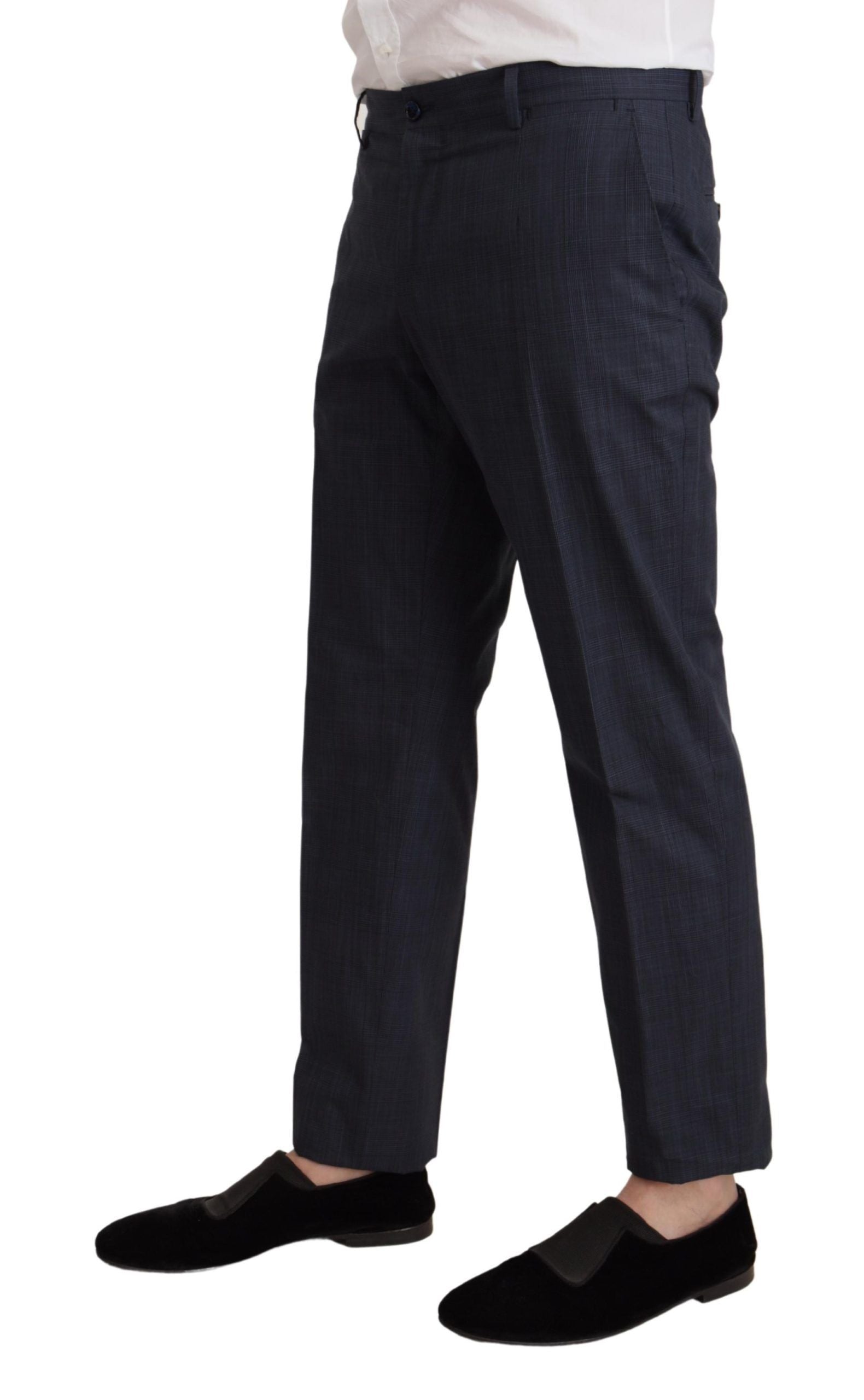 Dolce & Gabbana Men's Dark Blue Cotton Formal 3 Piece MARTINI Suit - Designed by Dolce & Gabbana Available to Buy at a Discounted Price on Moon Behind The Hill Online Designer Discount Store