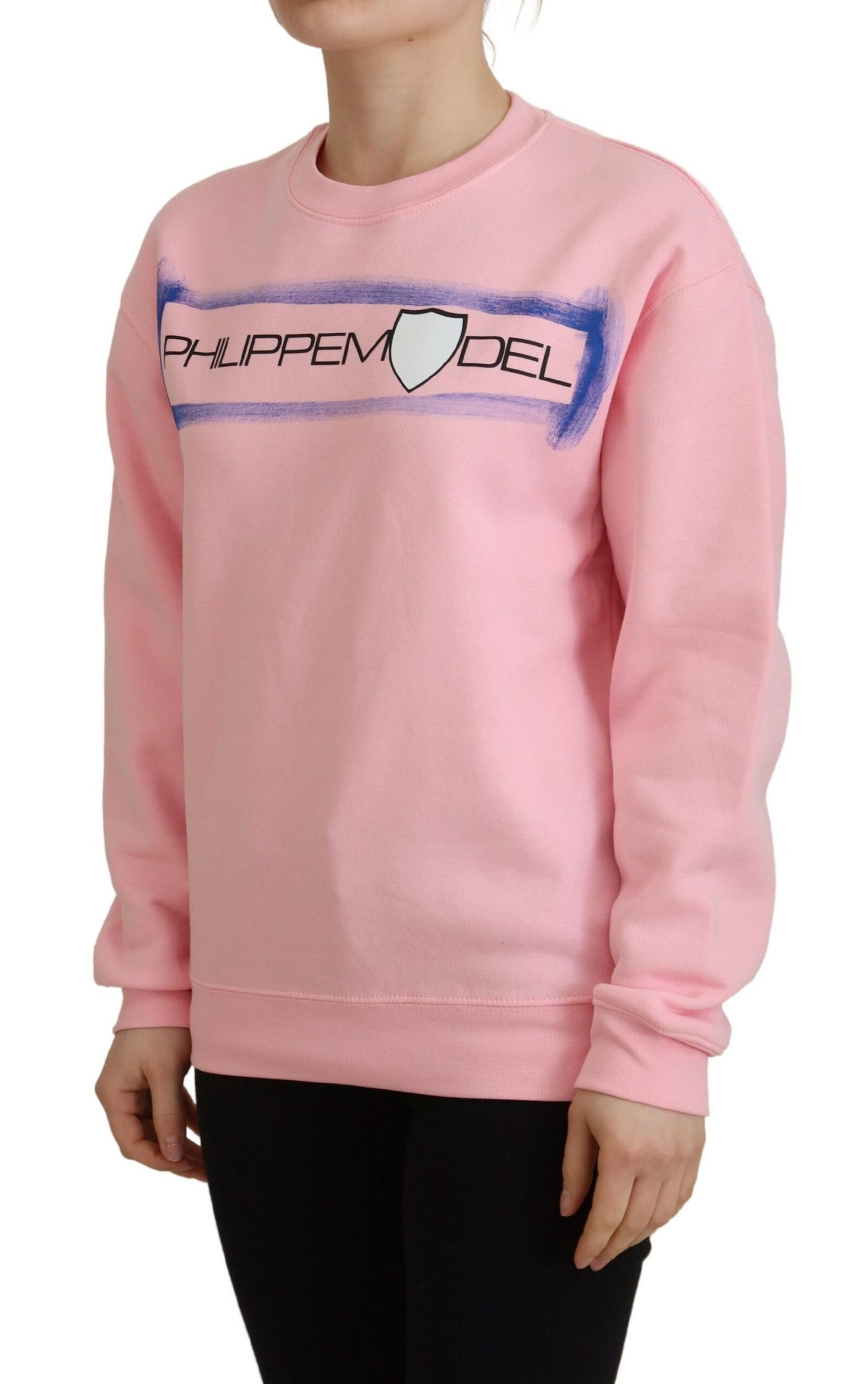 Philippe Model Women's Pink Printed Long Sleeves Pullover Sweater