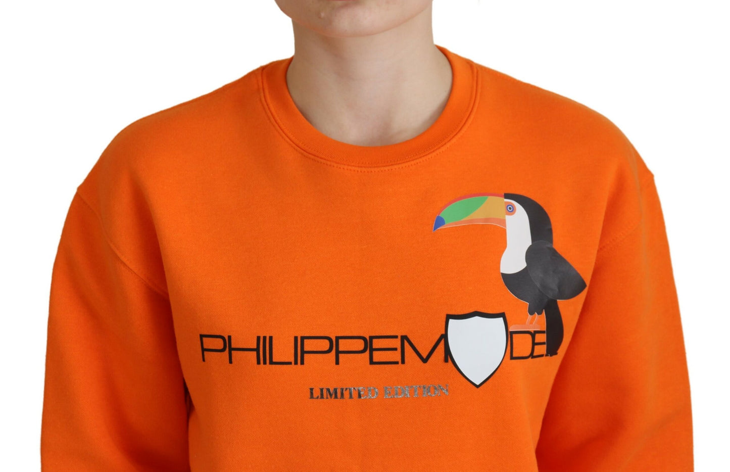 Philippe Model Women's Orange Printed Long Sleeves Pullover Sweater