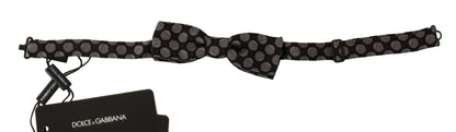Brown Silk Polka Dot Jacquard Men  Bow Tie Papillon - Designed by Dolce & Gabbana Available to Buy at a Discounted Price on Moon Behind The Hill Online Designer Discount Store
