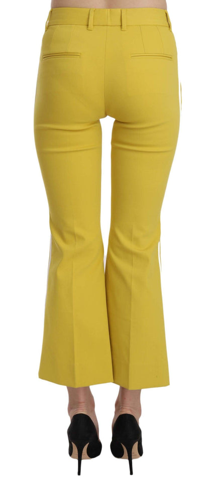 Yellow Flared Bootcut Capri Cotton Pants designed by Dolce & Gabbana available from Moon Behind The Hill's Women's Clothing range