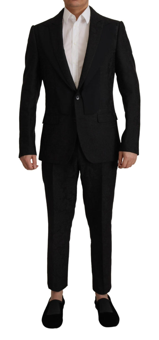 Dolce & Gabbana Men's Black Polyester Formal 2 Piece MARTINI Suit - Designed by Dolce & Gabbana Available to Buy at a Discounted Price on Moon Behind The Hill Online Designer Discount Store