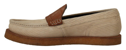 White Brown Fox Moccasins Loafers Shoes designed by Dolce & Gabbana available from Moon Behind The Hill 's Shoes > Mens range