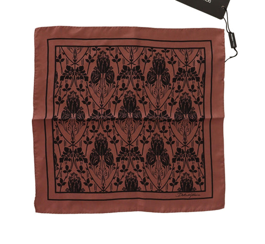 Dolce & Gabbana Brown Floral Silk Square Handkerchief Scarf - Designed by Dolce & Gabbana Available to Buy at a Discounted Price on Moon Behind The Hill Online Designer Discount Store
