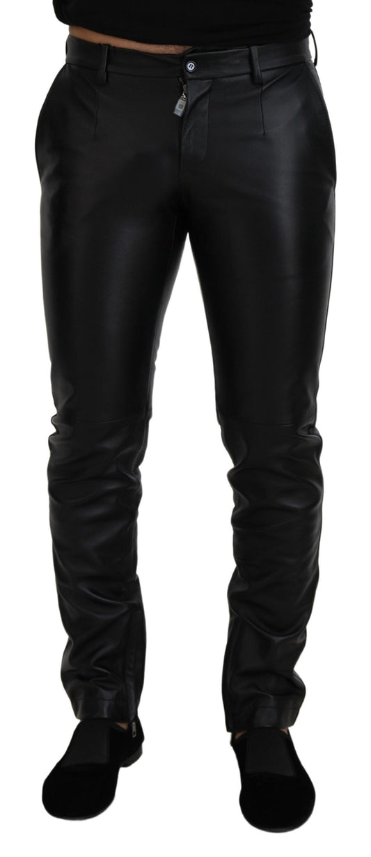 Dolce & Gabbana Black Shiny Stretch Skinny Pants - Designed by Dolce & Gabbana Available to Buy at a Discounted Price on Moon Behind The Hill Online Designer Discount Store