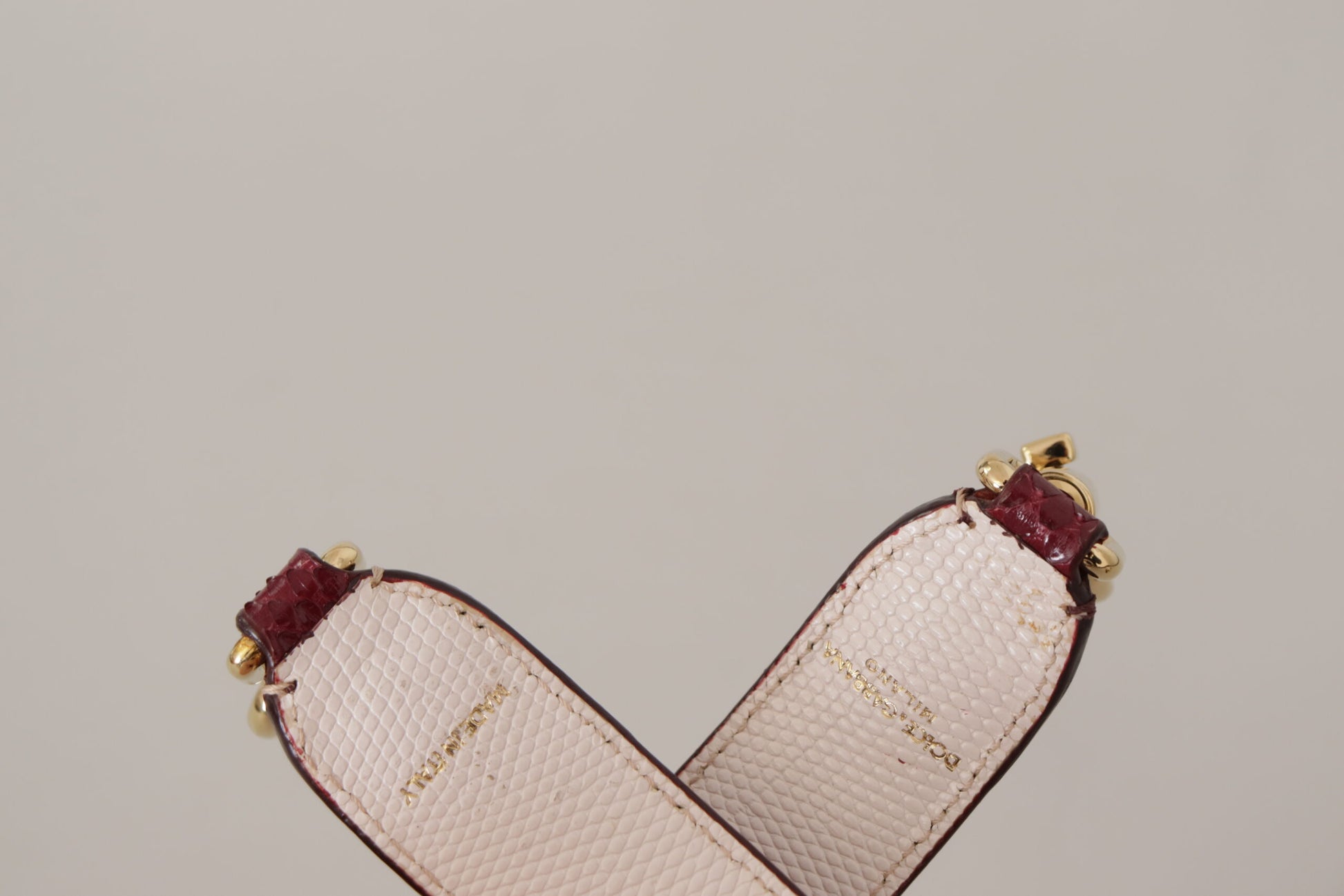 Bordeaux Leather Crystals Bag Shoulder Strap - Designed by Dolce & Gabbana Available to Buy at a Discounted Price on Moon Behind The Hill Online Designer Discount Store