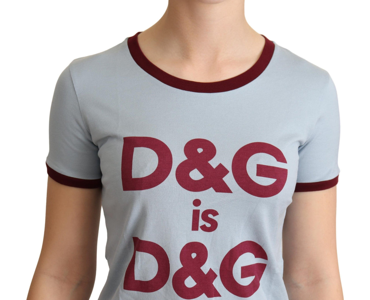 Blue Crewneck D&G Top T-shirt - Designed by Dolce & Gabbana Available to Buy at a Discounted Price on Moon Behind The Hill Online Designer Discount Store