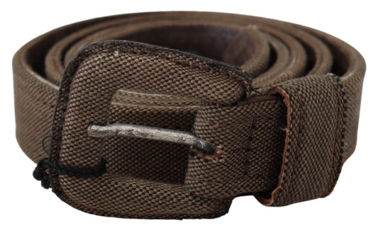 Brown Leather Logo Buckle Waist Belt - Designed by Costume National Available to Buy at a Discounted Price on Moon Behind The Hill Online Designer Discount Store