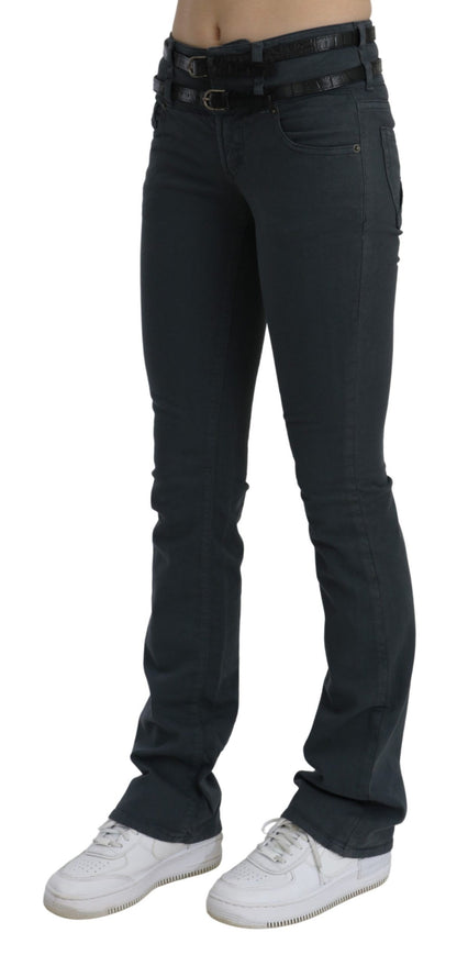 Gray Mid Waist Slim Flared Denim Trouser Jeans - Designed by John Galliano Available to Buy at a Discounted Price on Moon Behind The Hill Online Designer Discount Store