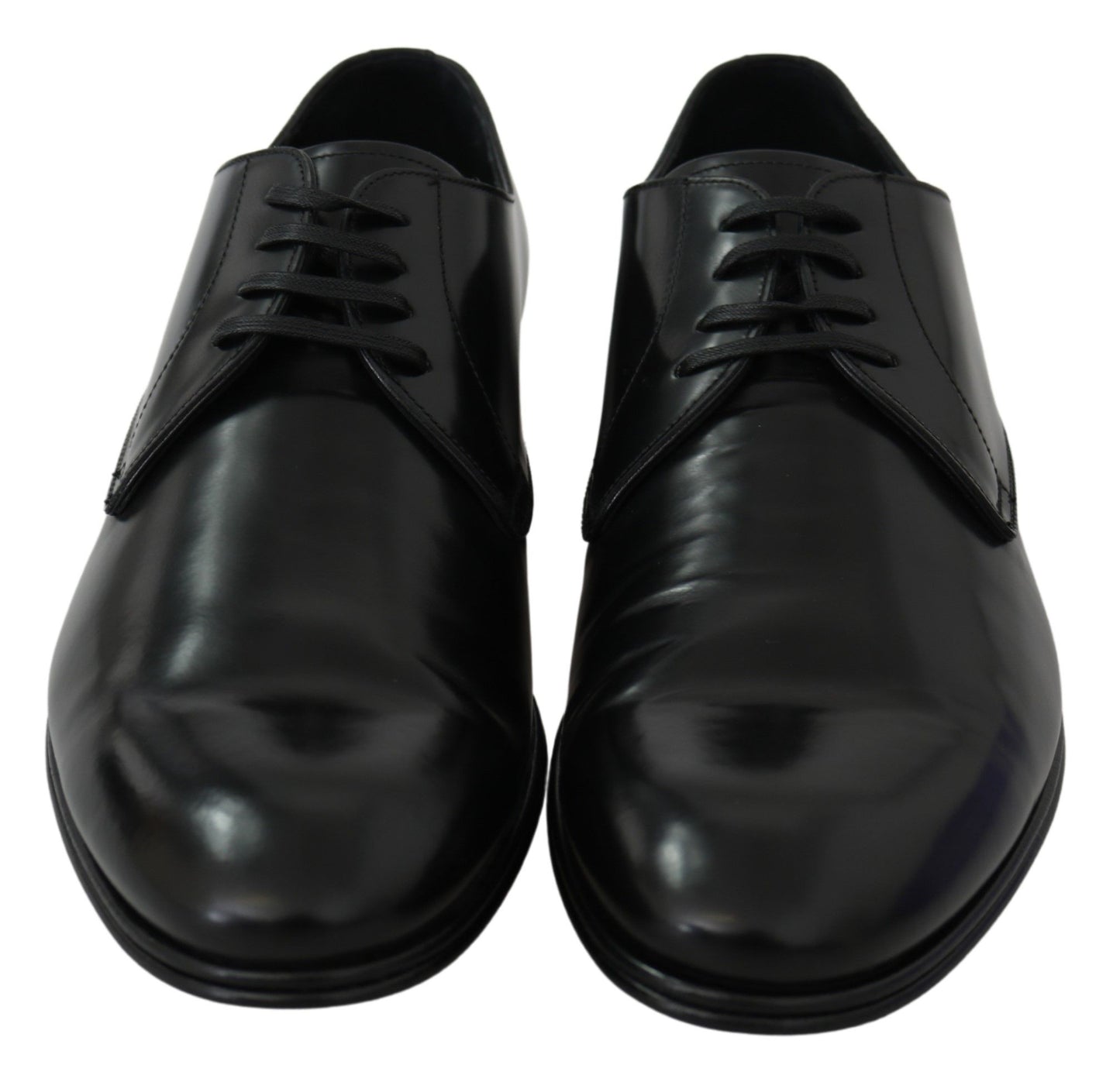 Derby Napoli Black Leather Dress Formal Shoes - Designed by Dolce & Gabbana Available to Buy at a Discounted Price on Moon Behind The Hill Online Designer Discount Store