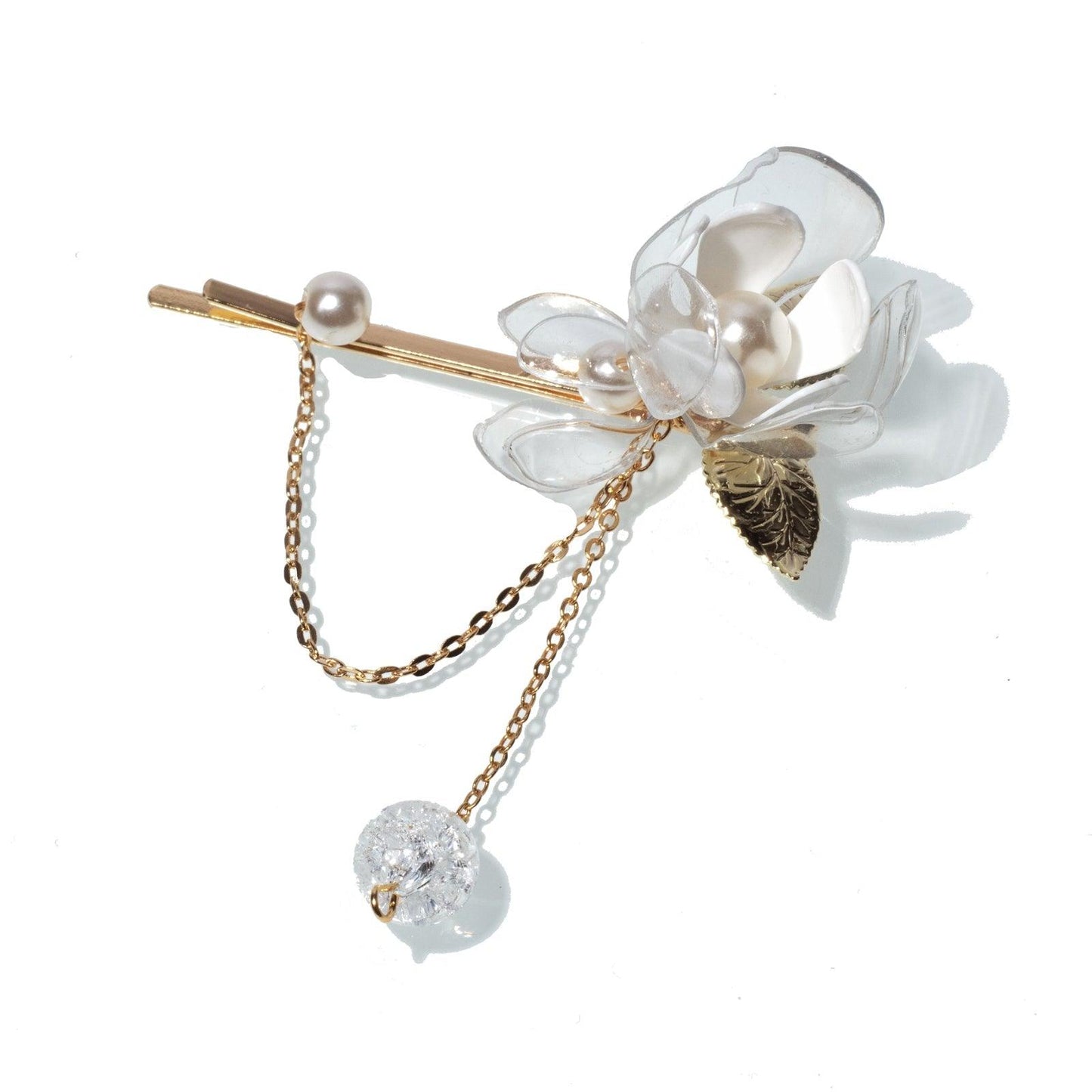 Jasmine Flower Crystal Hair Pin - Designed by Upcycle with Jing Available to Buy at a Discounted Price on Moon Behind The Hill Online Designer Discount Store