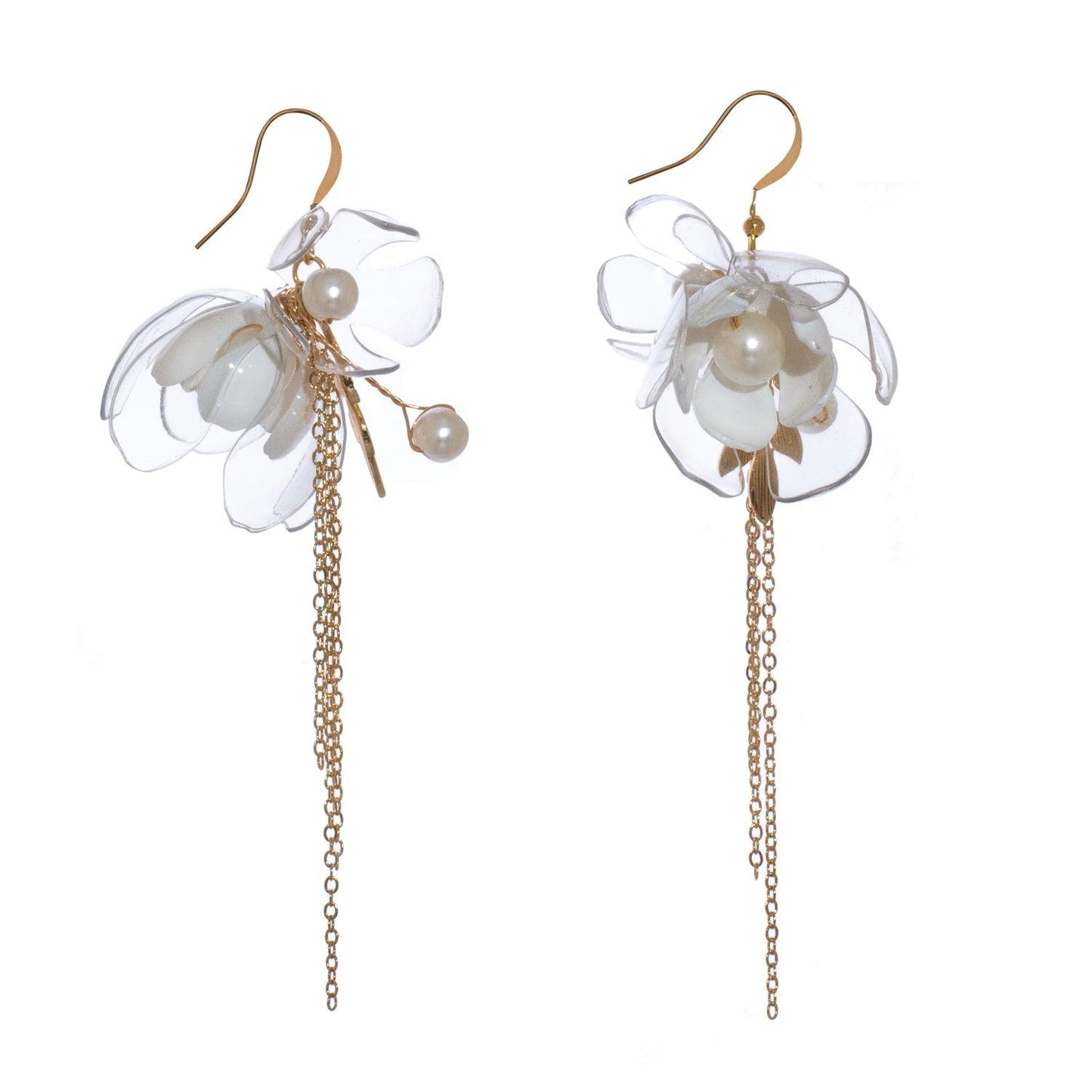 Elegant Triple Jasmine Drop Earrings - Designed by Upcycle with Jing Available to Buy at a Discounted Price on Moon Behind The Hill Online Designer Discount Store