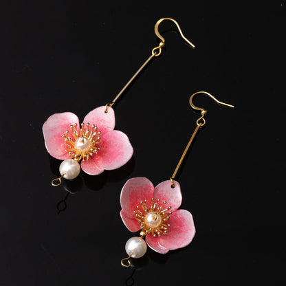 Butterfly Orchid Pearl Earrings - Pink - Designed by Upcycle with Jing Available to Buy at a Discounted Price on Moon Behind The Hill Online Designer Discount Store
