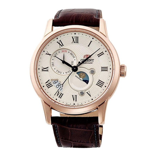 Orient Sun and Moon Automatic RA-AK0007S10B Mens Watch designed by Orient available from Moon Behind The Hill's Women's Jewellery & Watches range