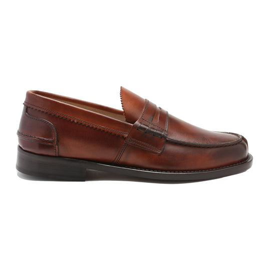 Saxone Natural Calf Leather Mens Loafers Shoes