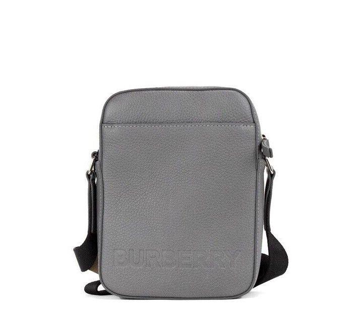 Burberry Thornton Embossed Logo Crossbody Bag (Charcoal Grey) - Designed by Burberry Available to Buy at a Discounted Price on Moon Behind The Hill Online Designer Discount Store