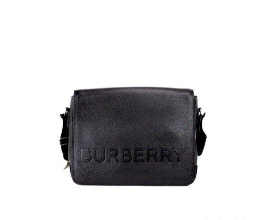 Burberry Bruno Embossed Logo Messenger Crossbody Bag (Black) - Designed by Burberry Available to Buy at a Discounted Price on Moon Behind The Hill Online Designer Discount Store