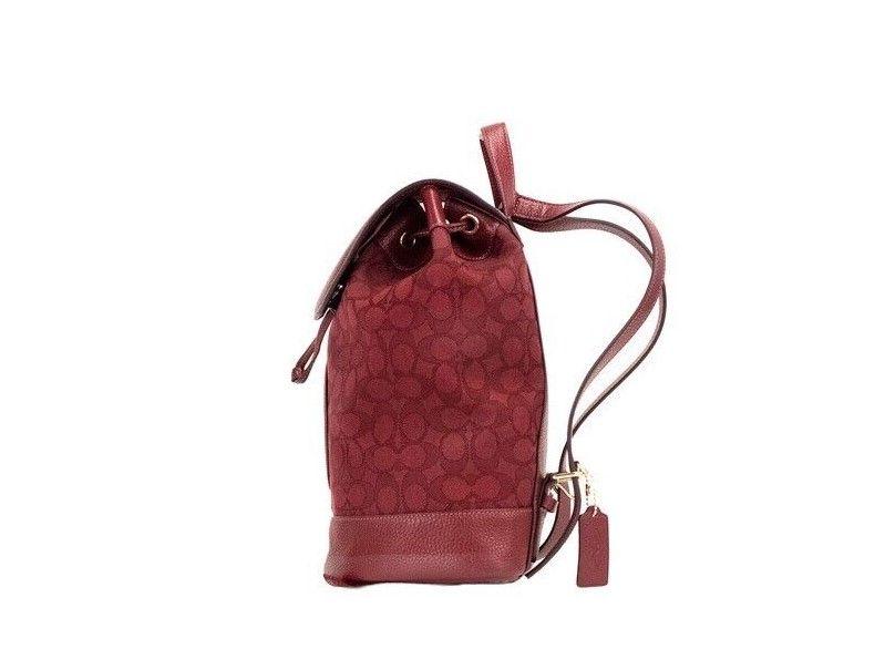Coach Dempsey Red Apple Signature Jacquard Canvas Logo Patch Backpack - Designed by COACH Available to Buy at a Discounted Price on Moon Behind The Hill Online Designer Discount Store