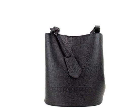 Burberry Lorne Small Branded Bucket Crossbody Bag (Black) - Designed by Burberry Available to Buy at a Discounted Price on Moon Behind The Hill Online Designer Discount Store