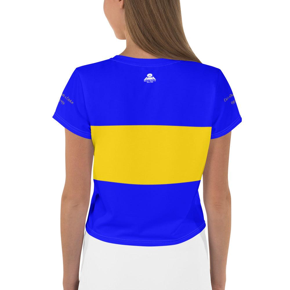 Women's Tipperary 3 in Row 1951 Retro Supporters Crop Tee designed by Moon Behind The Hill available from Moon Behind The Hill's Custom Made Apparel range