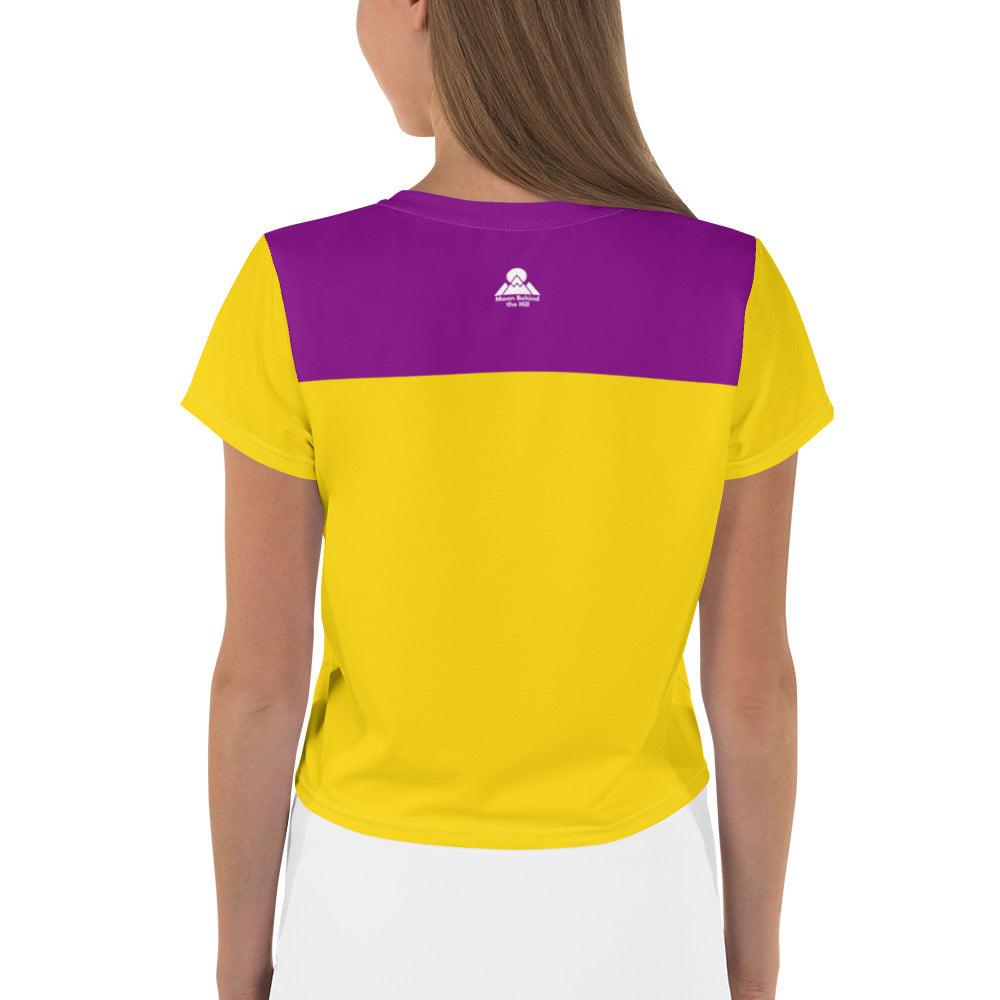 Women's Loċ Garman Retro 1910s Wexford Supporters Print Crop Tee designed by Moon Behind The Hill available from Moon Behind The Hill's Women's Clothing range