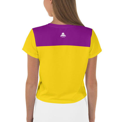 Women's Loċ Garman Retro 1910s Wexford Supporters Print Crop Tee designed by Moon Behind The Hill available from Moon Behind The Hill's Women's Clothing range